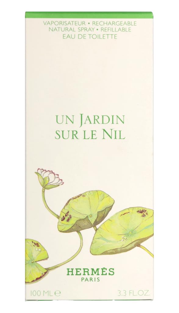 Hermès Un Jardin Sur Le Nil cap close-up suggests travel-friendly fragrance rituals.