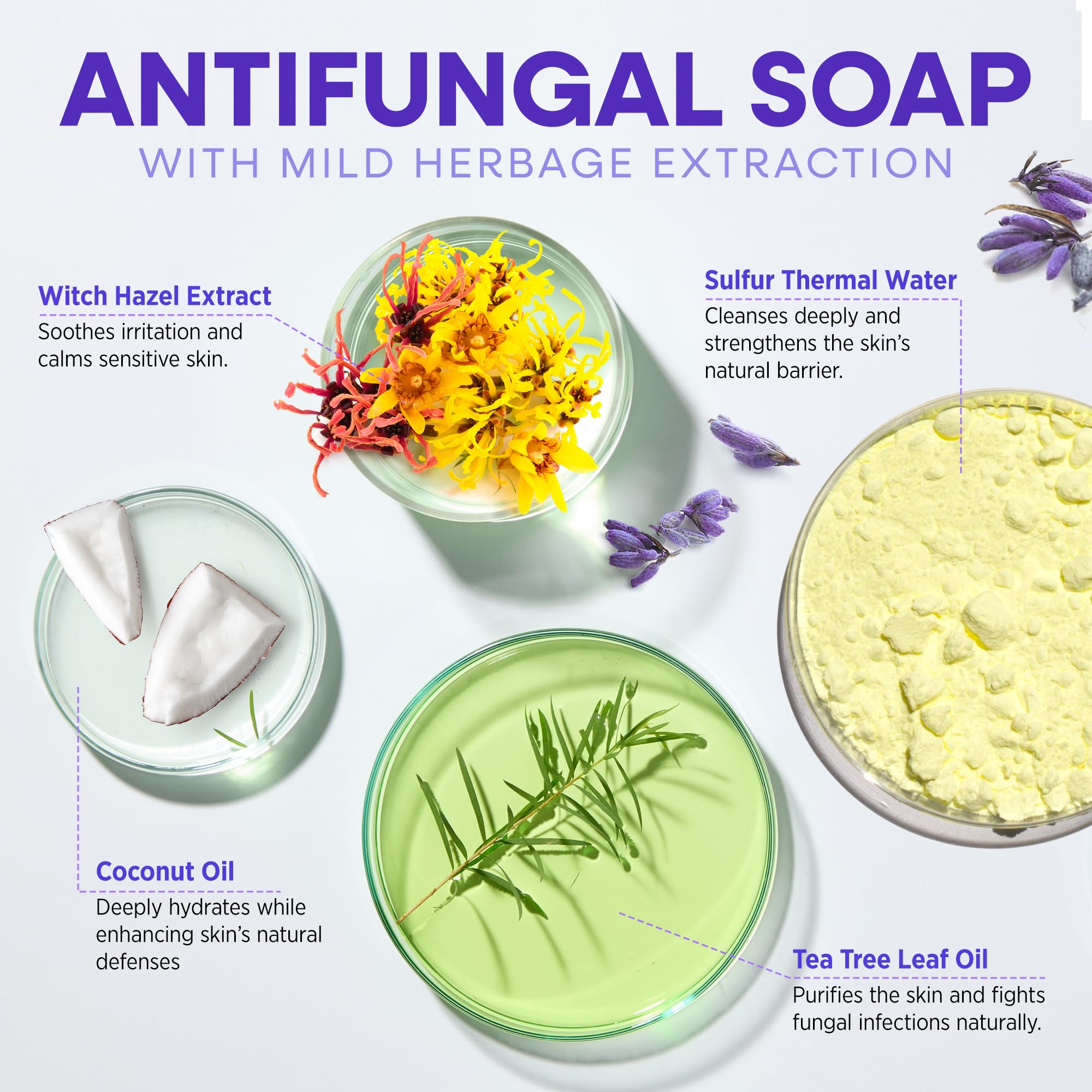 Hermon Antifungal Soap foamy lather for a refreshing cleanse.