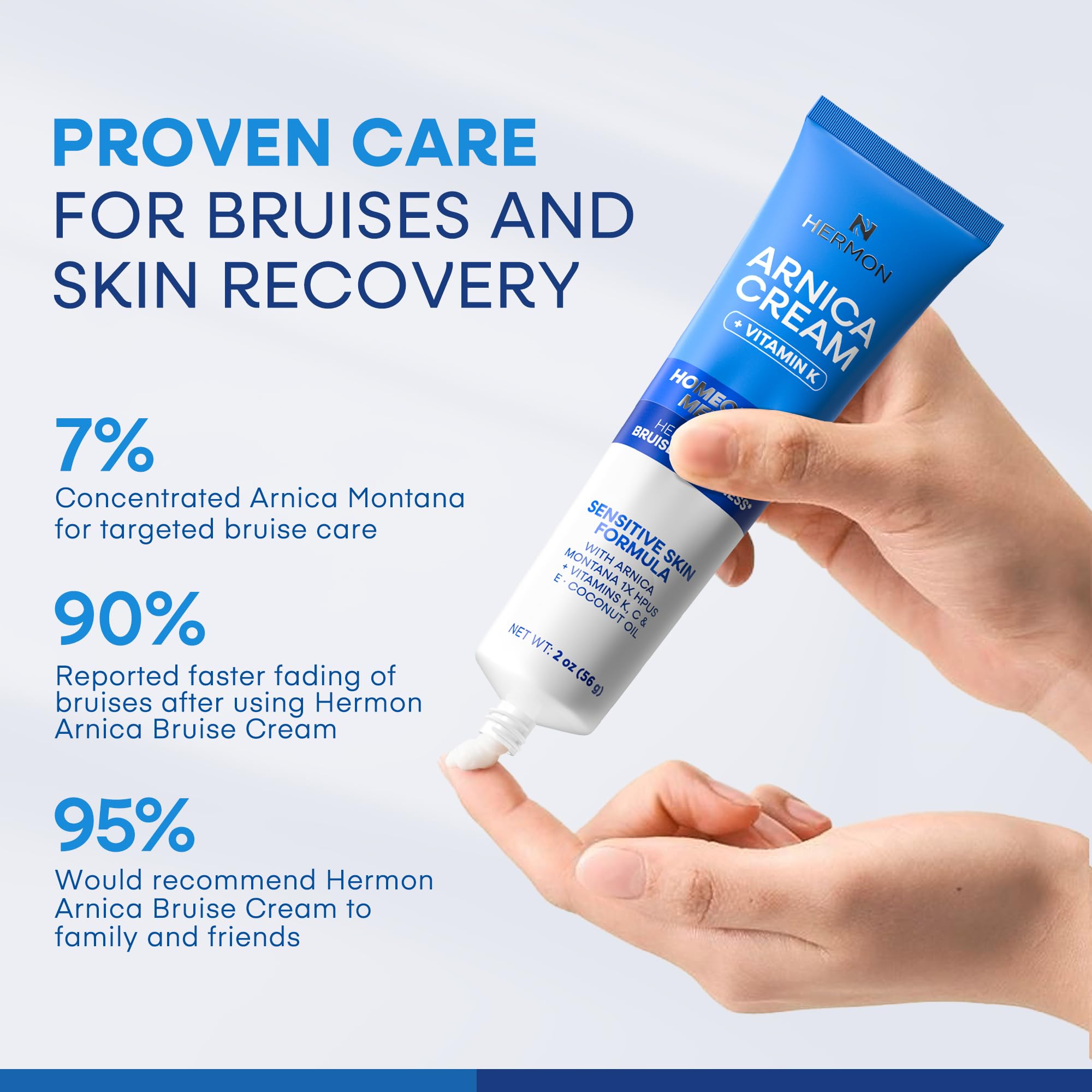 Hermon Arnica Bruiscream label highlights vitamin K and skin support