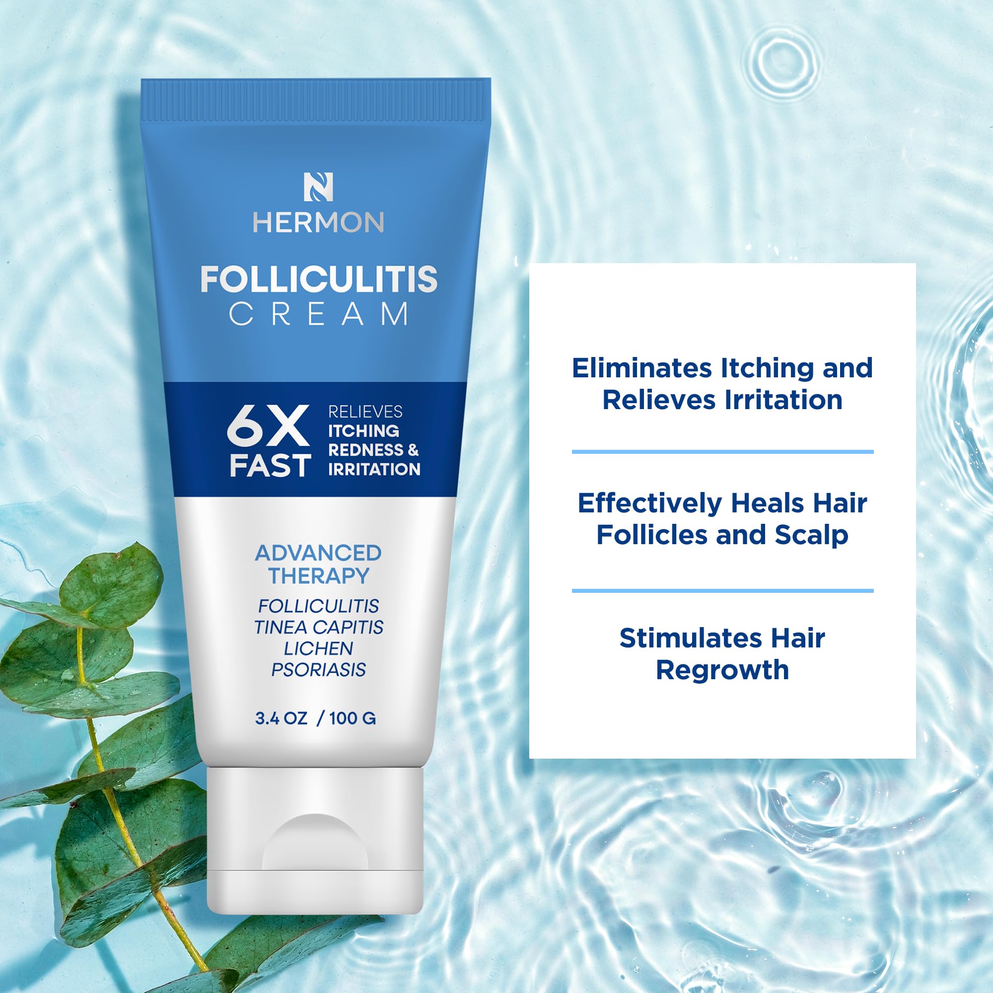 Hermon Folliculitis Cream applied to body on neck and armpits for versatile care