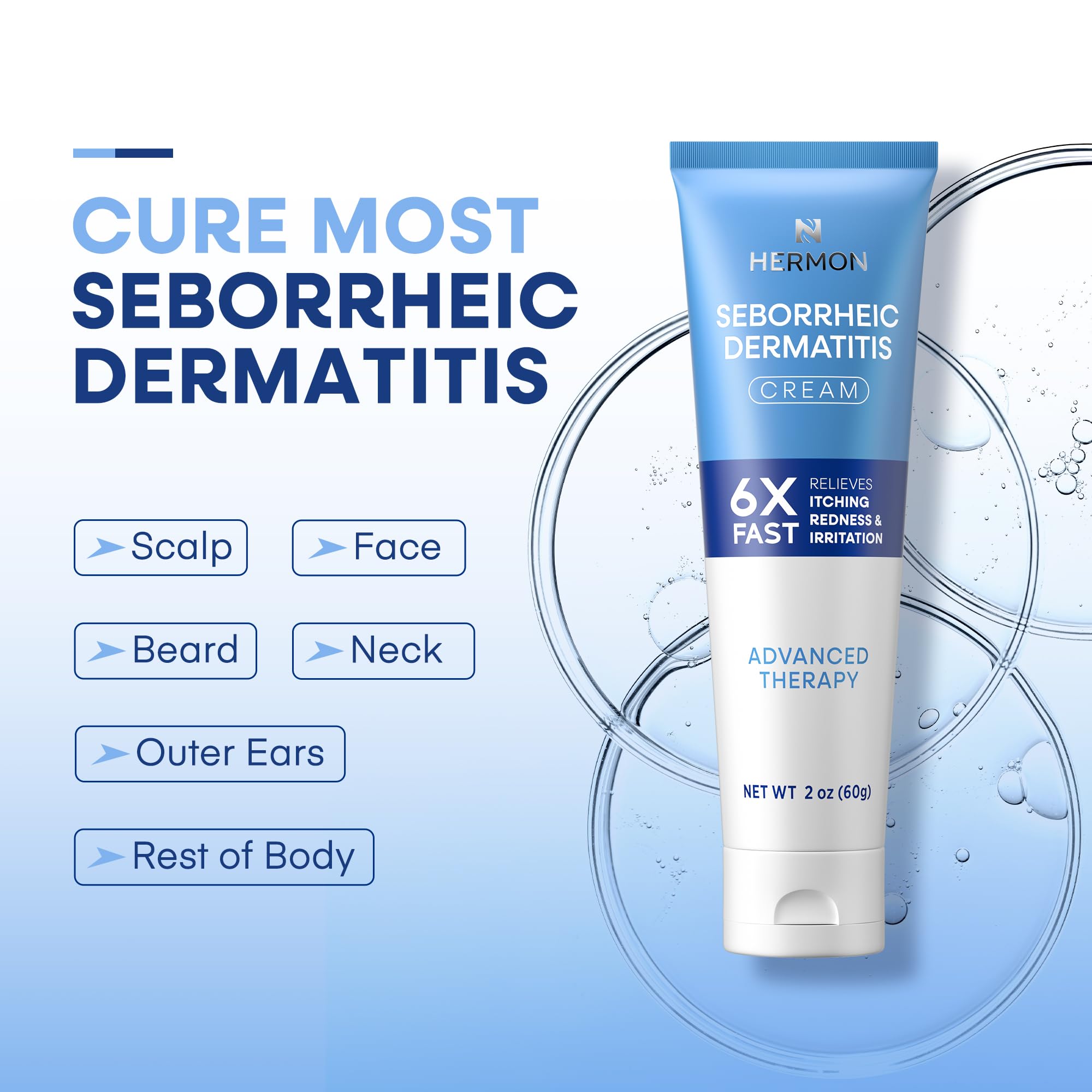 Hermon tube-application demonstrates easy-on application to scalp and skin
