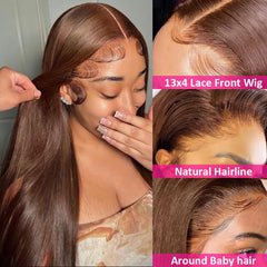 Hermosa 13x4 brown lace front wig back view shows consistent density.