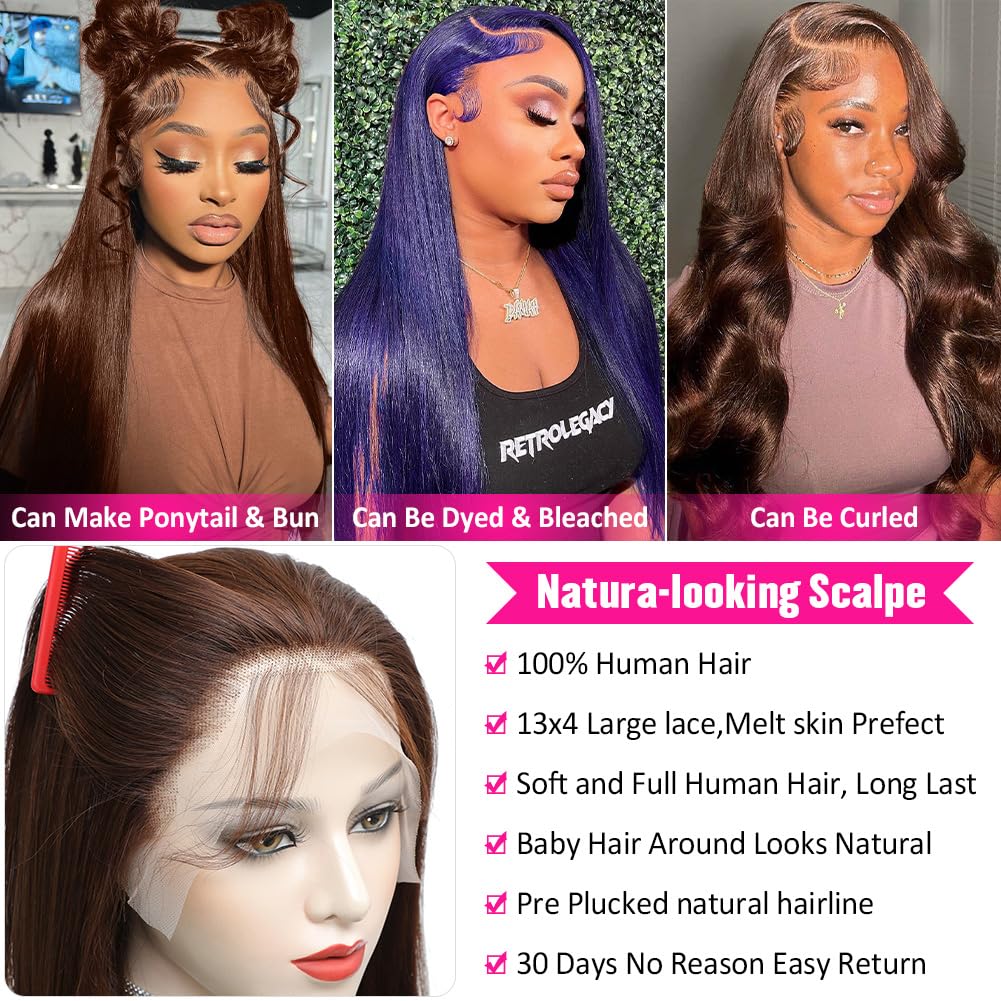 Hermosa 13x4 brown lace front wig cap construction with adjustable fit