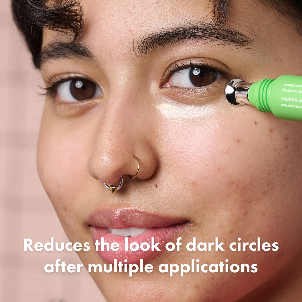 Hero Cosmetics Bright Eyes close-up shows light-reflecting tint brightening the under-eye area.