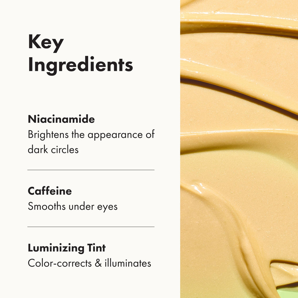 Hero Cosmetics Bright Eyes tint glow on skin for quick brightness and uplift.