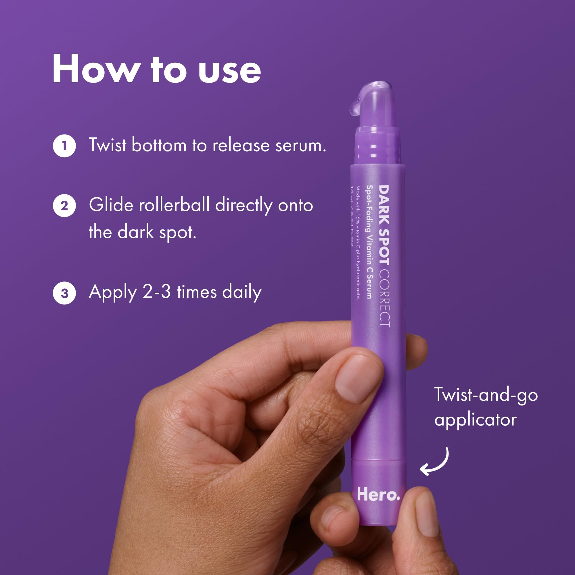 Hero Cosmetics Dark Spot Correct 7-day look improvements for post-blemish marks