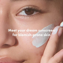 Hero Cosmetics Force Shield sunscreen applied on the face delivers quick absorption.