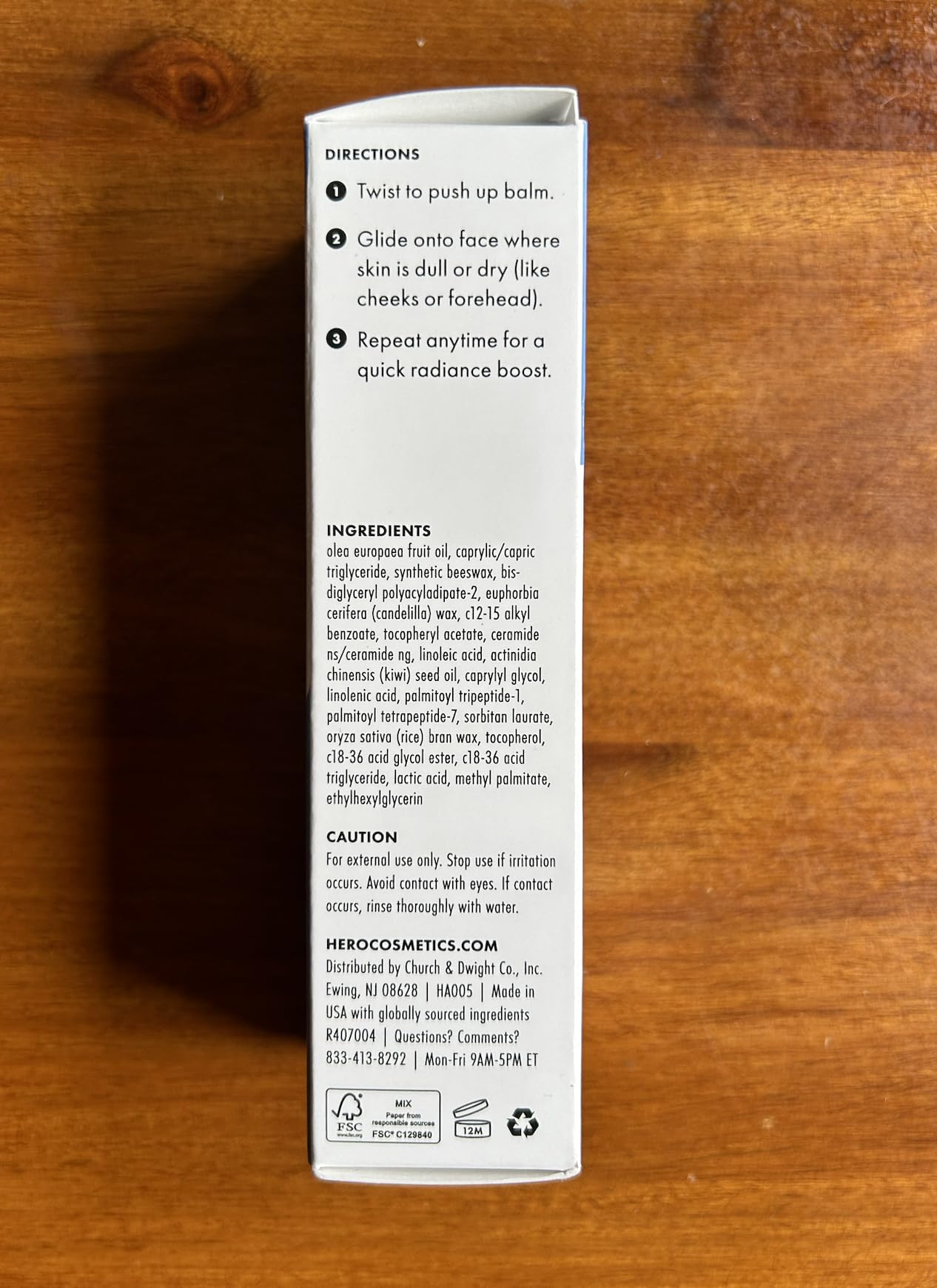 Hero Cosmetics Glow Balm acne-prone skin label indicating pore-friendly formula.