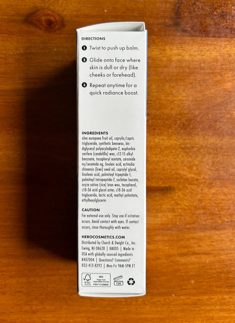 Hero Cosmetics Glow Balm acne-prone skin label indicating pore-friendly formula.