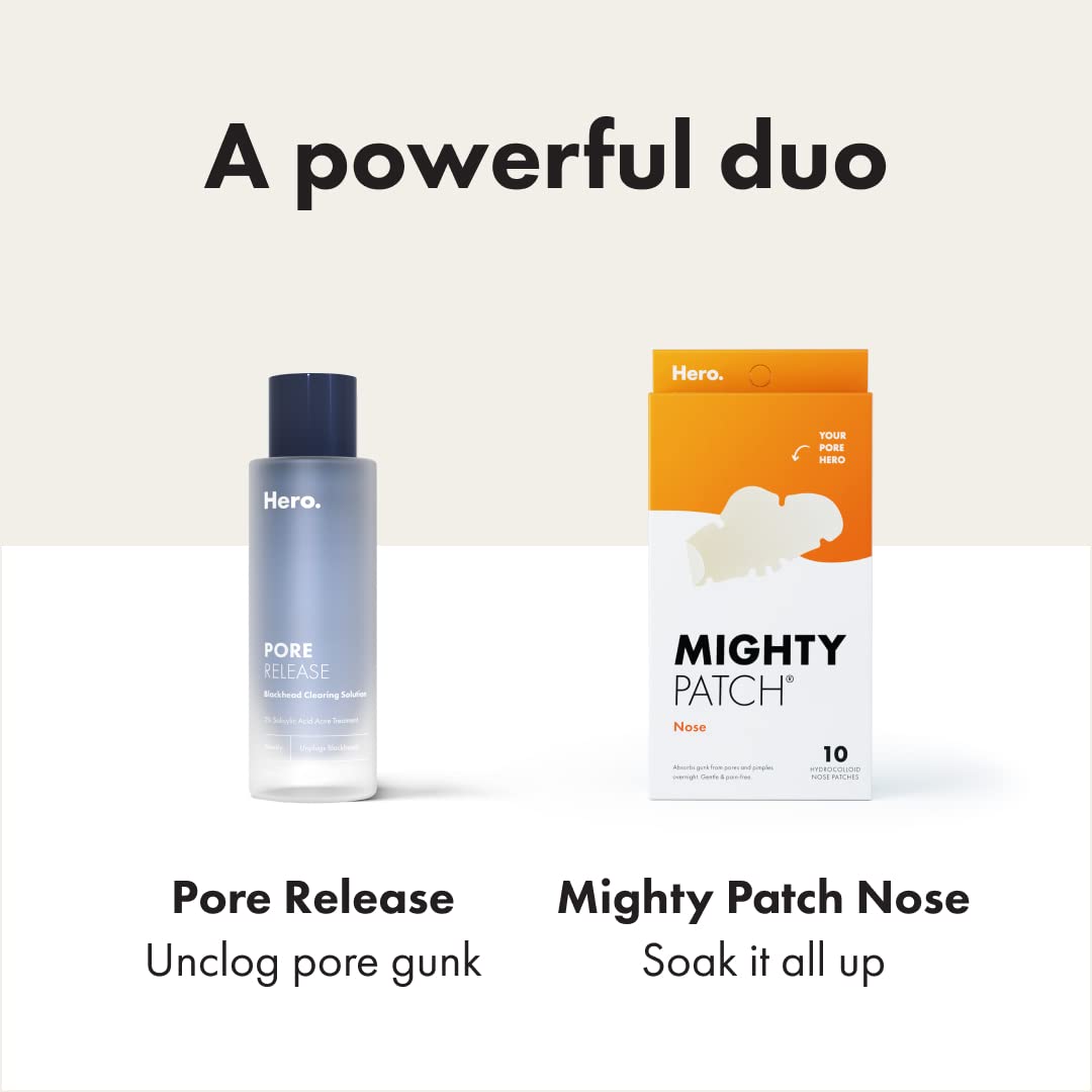 Hero Cosmetics Mighty Patch Nose duo image shows complementary routine for clearer skin.