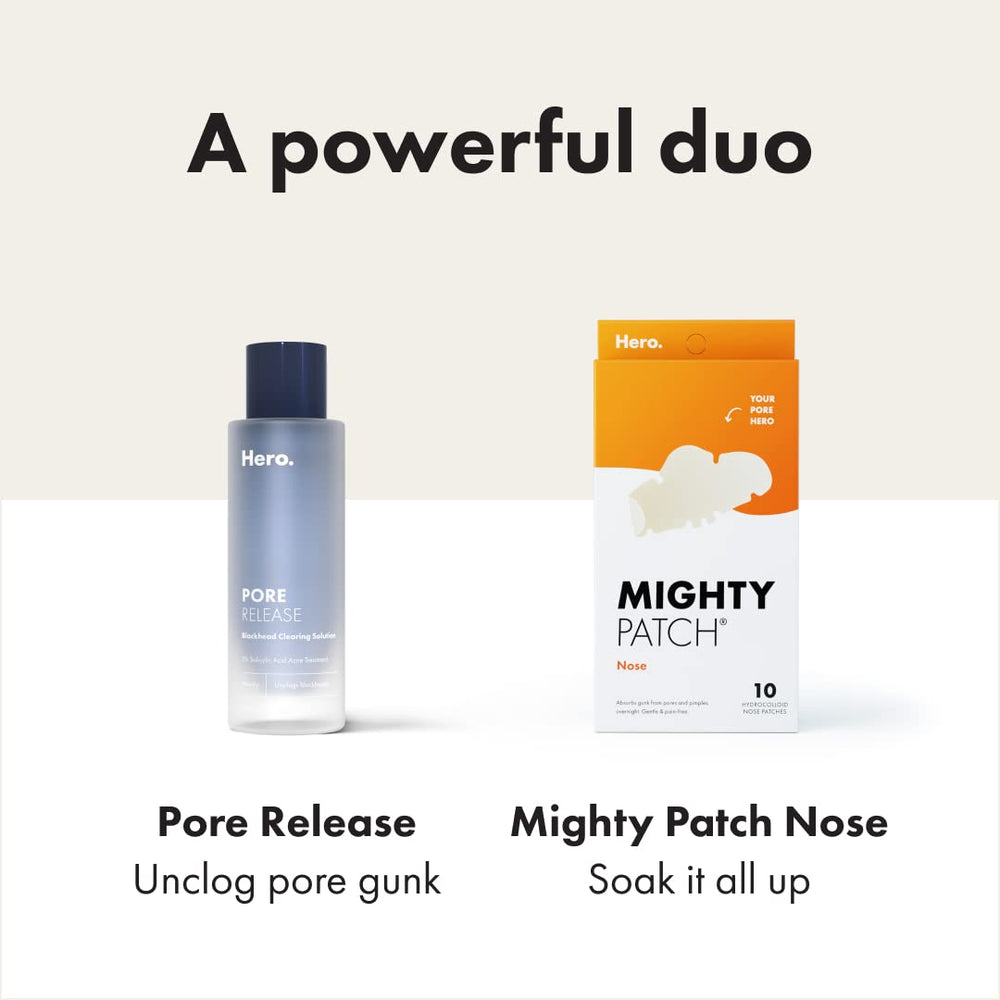 Hero Cosmetics Mighty Patch Nose duo image shows complementary routine for clearer skin.