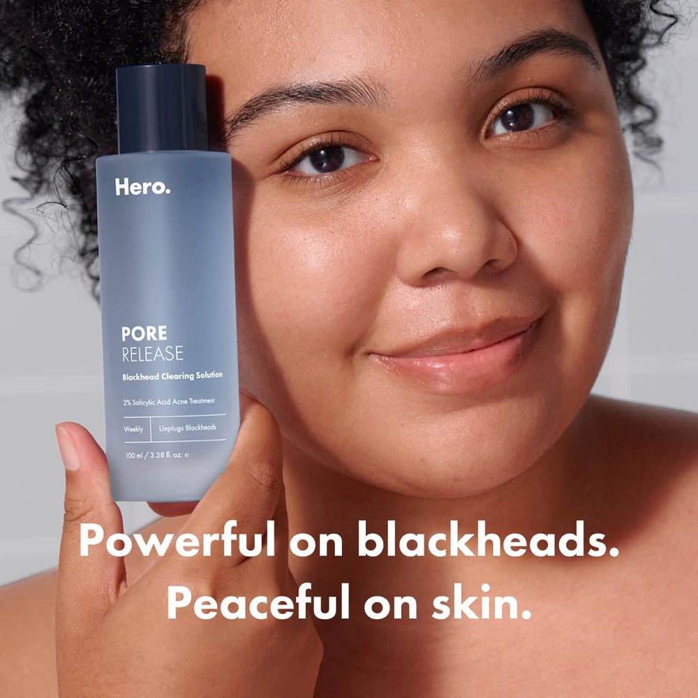 Hero Cosmetics Pore Release packaging showcases gentle exfoliation for smoother skin.