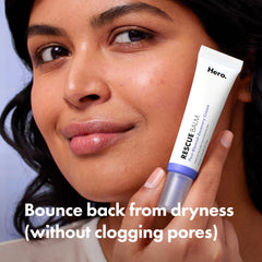 HERO COSMETICS Rescue Balm Original on-face application shows targeted hydration.
