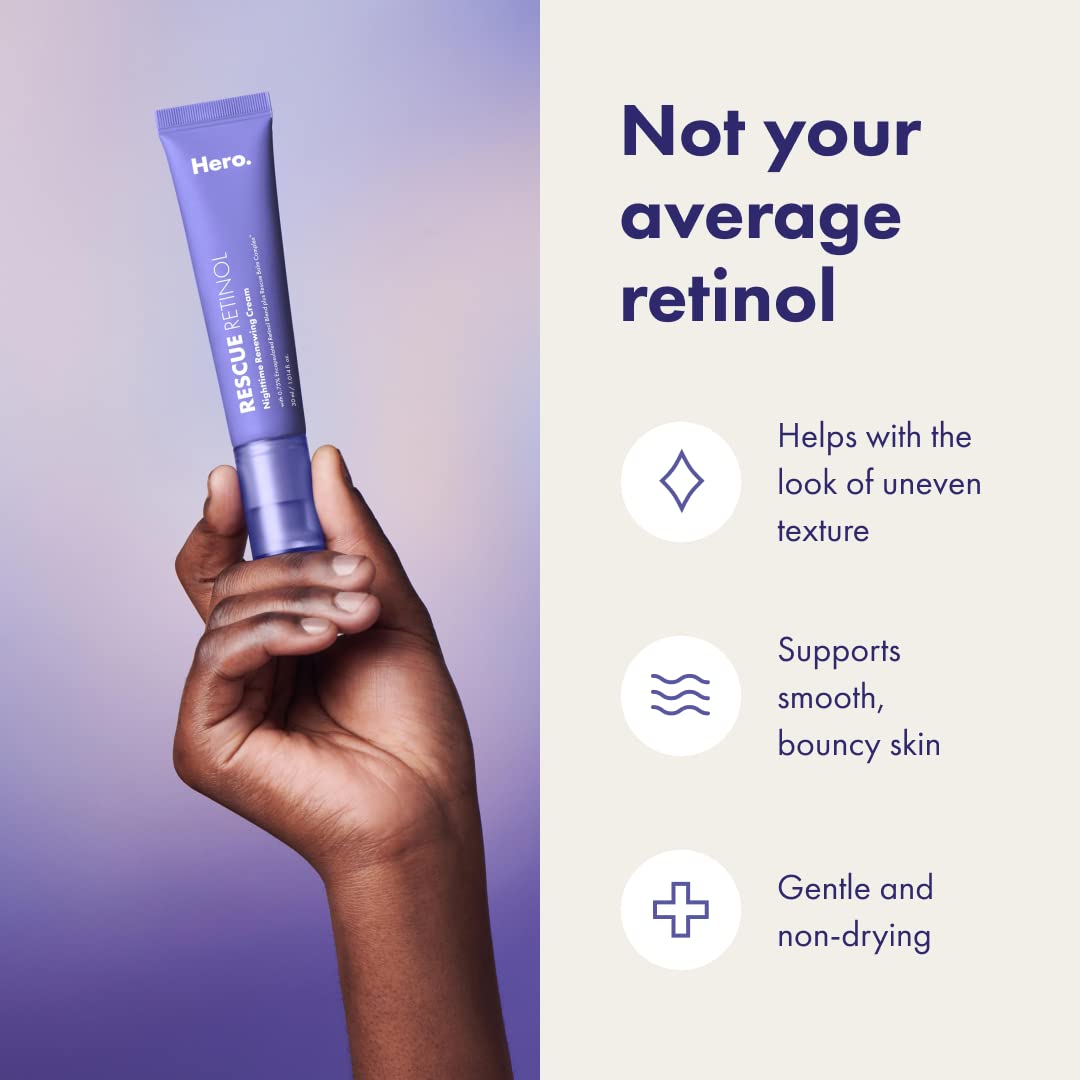 Hero Cosmetics Rescue Retinol balm-complex with squalane close-up emphasizes nourishing, calm skin