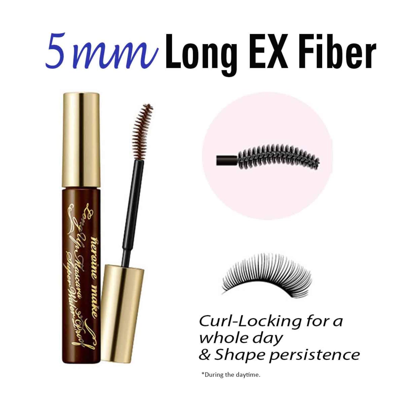 Heroine Make Brown Mascara Waterproof lashes full volume in a single coat.
