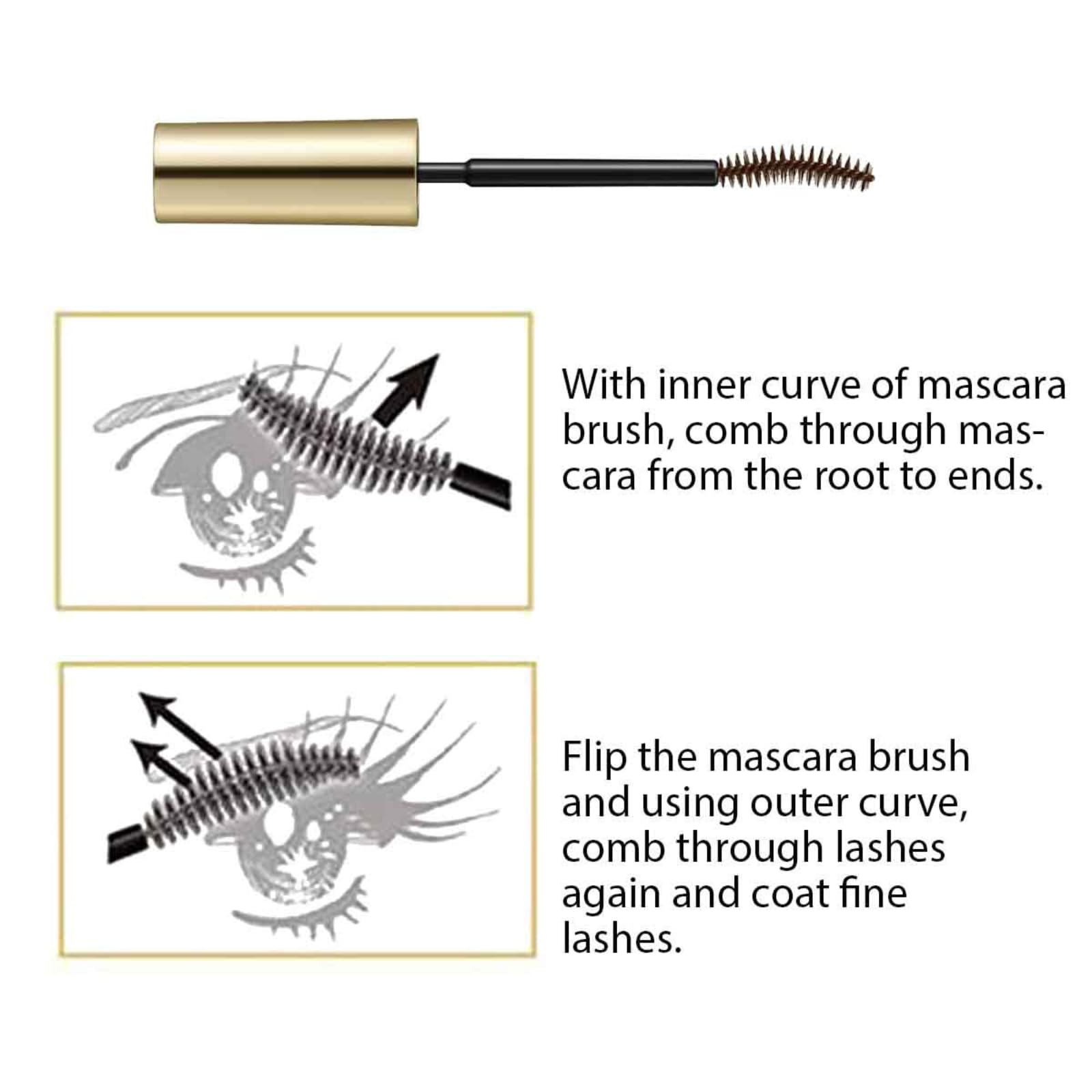 Heroine Make Brown Mascara Waterproof packaging emphasizes Made in Japan quality.
