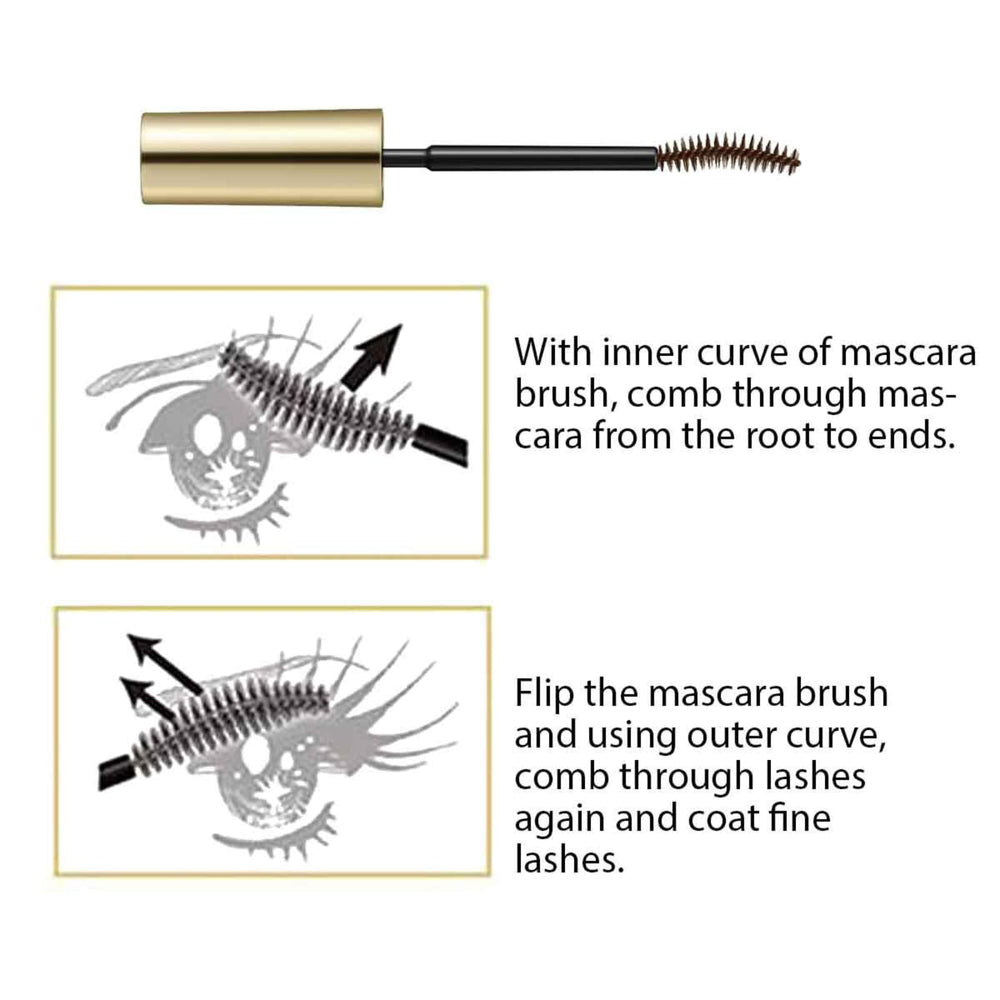 Heroine Make Brown Mascara Waterproof packaging emphasizes Made in Japan quality.