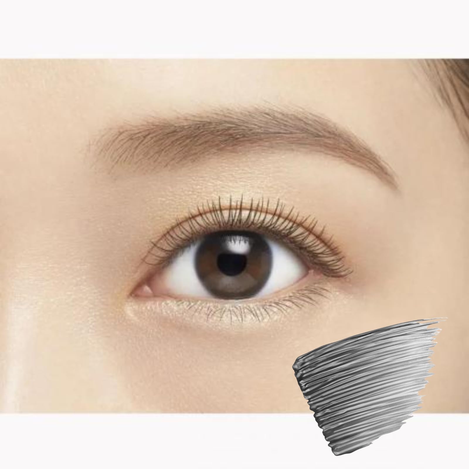 Heroine Make Clear Mascara Base application sweep demonstrates even lash coverage