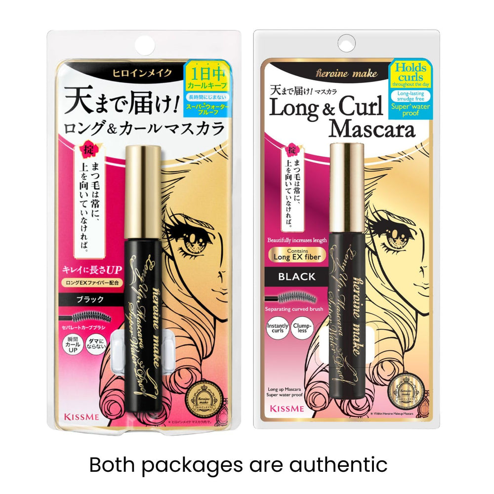 Heroine Make by KISSME Mascara bottle-packaging, premium waterproof formula