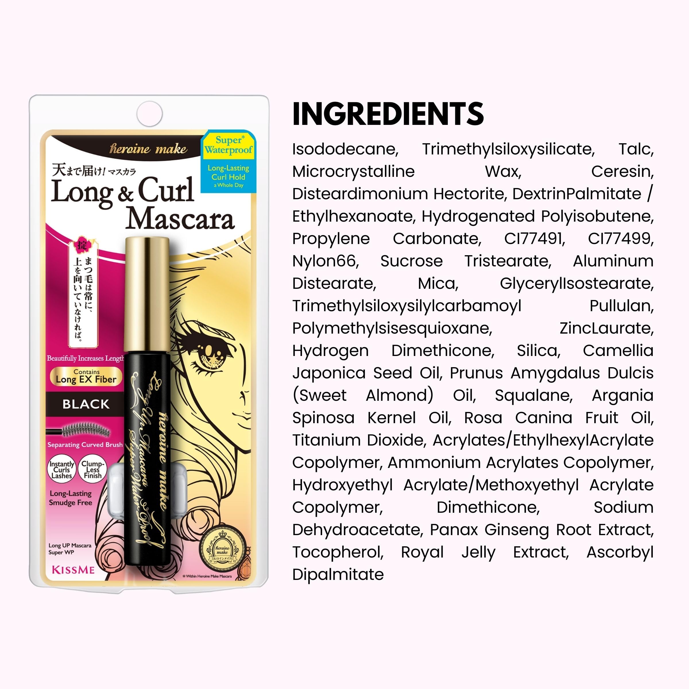 Heroine Make Mascara ingredientes de cuidado para pestañas sanas