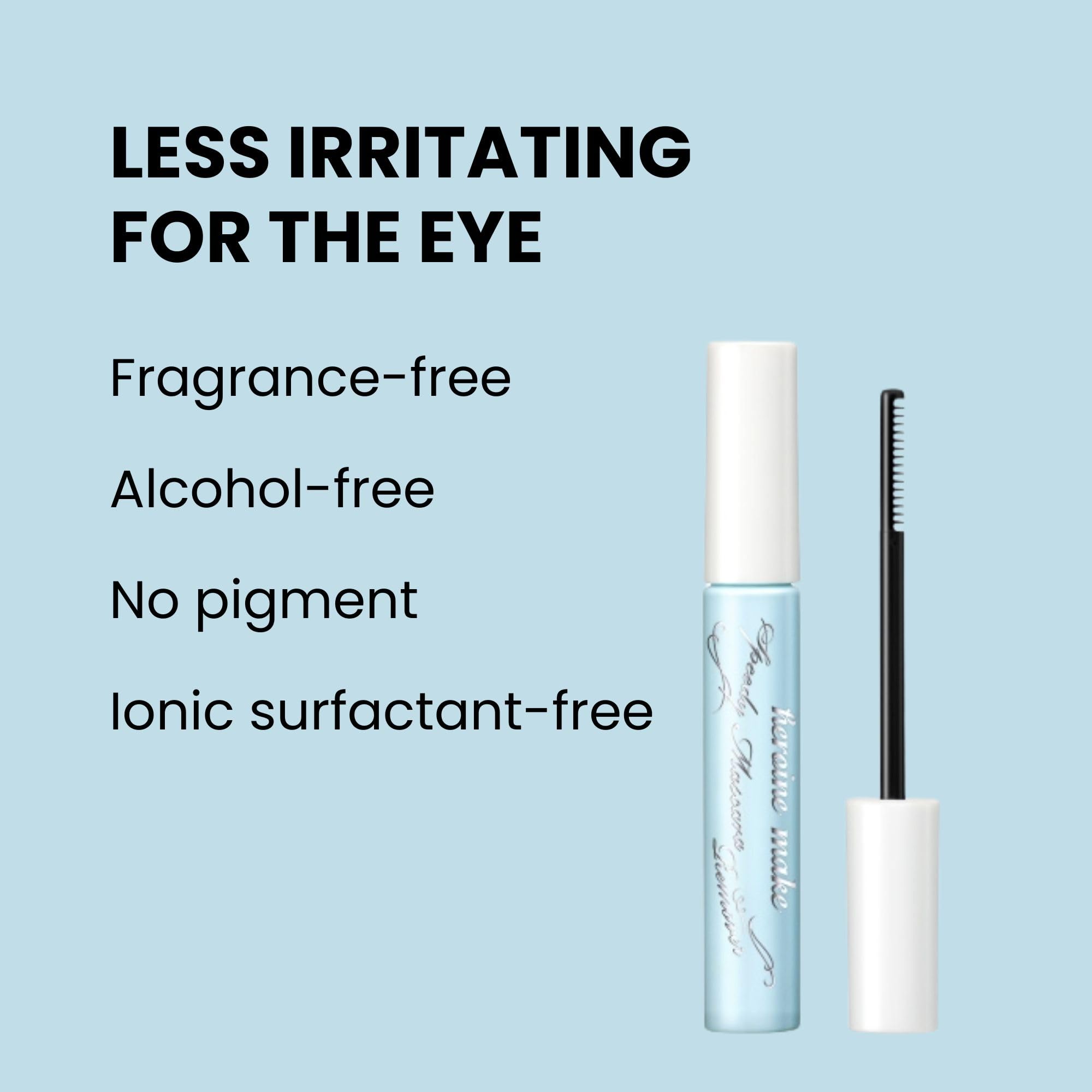 Heroine Make mascara remover removes waterproof mascara from eye with gentle efficiency.