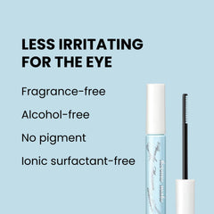 Heroine Make Speedy Mascara Remover closeup on lashes showing gentle, residue-free cleansing.