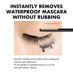 Heroine Make Speedy Mascara Remover lash-cleanse scene highlighting tear-free, comfortable cleansing.