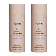 Hims & Hers Full Volume Shampoo bottle front showing lightweight lift for fine hair