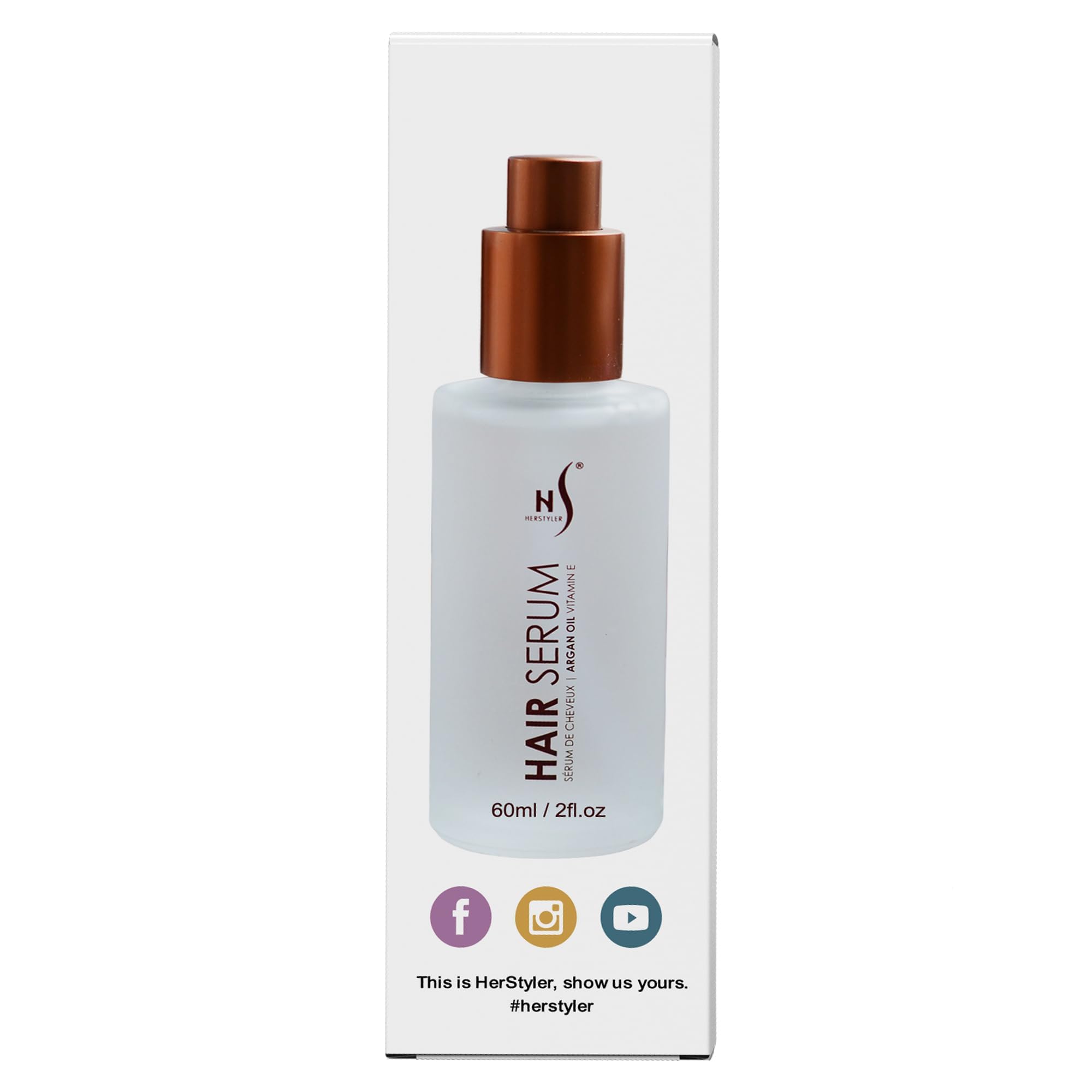 HerStyler Argan Oil Serum pack of 2 image highlights value and convenience.