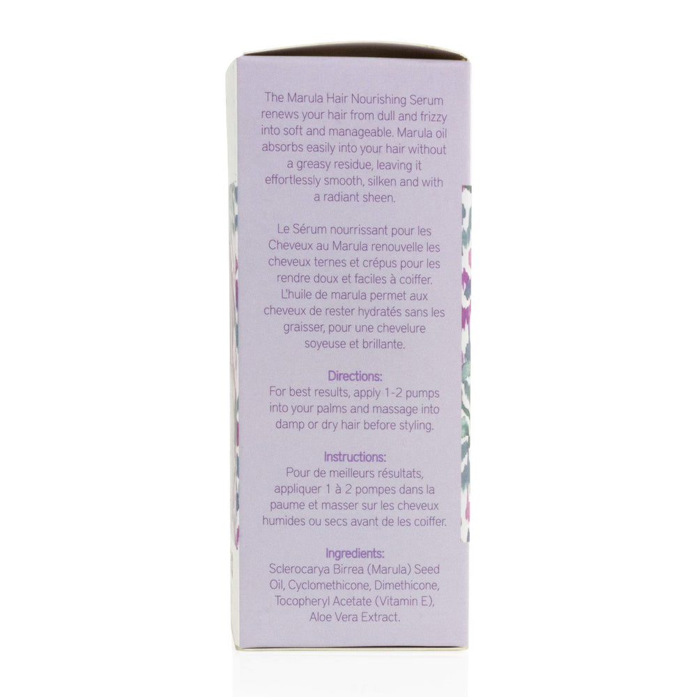 HerStyler Marula Oil Hair Serum anti-frizz finish on styled strands.