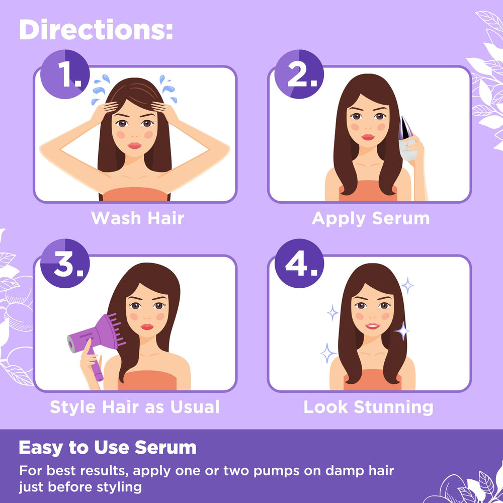 HerStyler Marula Oil Hair Serum being applied on hair during styling.