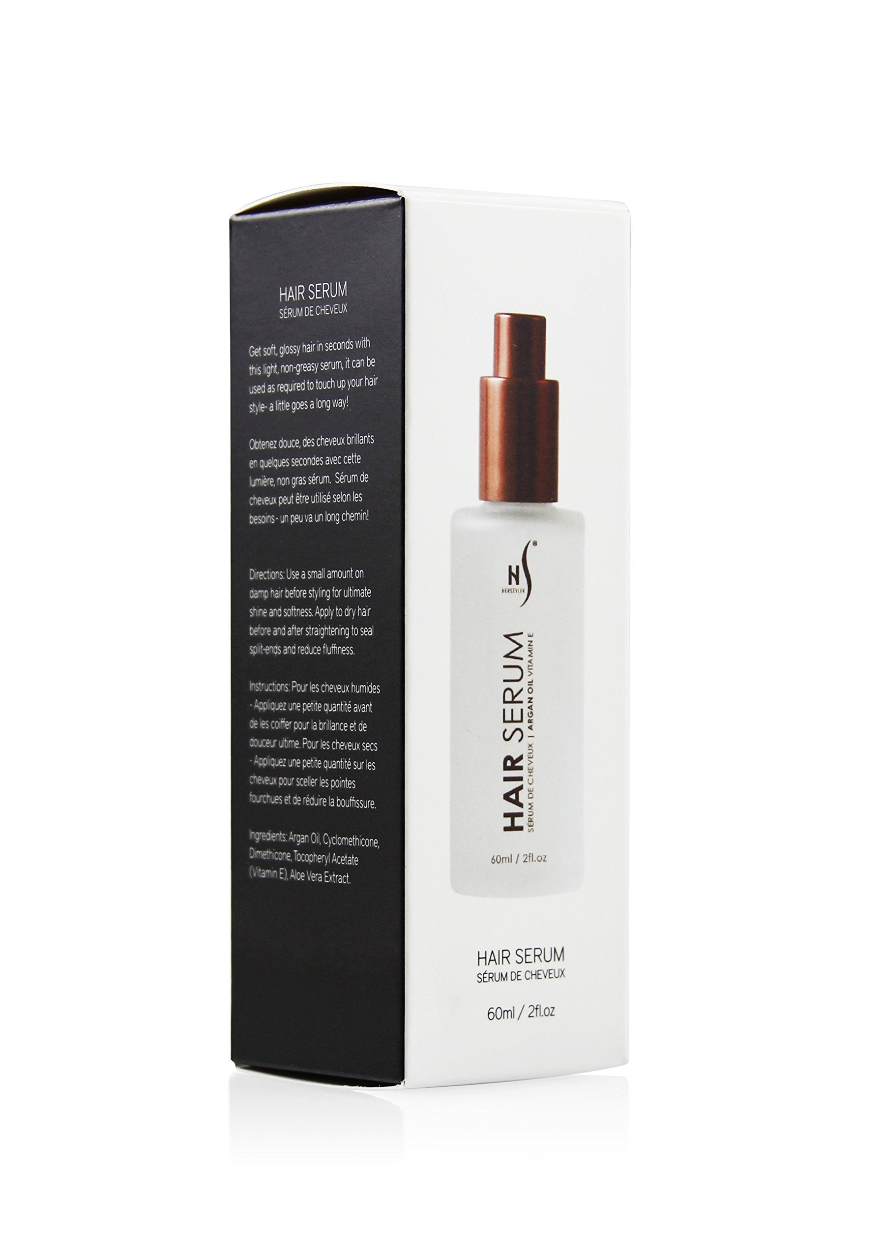 HerStyler Serum 4 Pack model hair glow captures healthy-looking finish