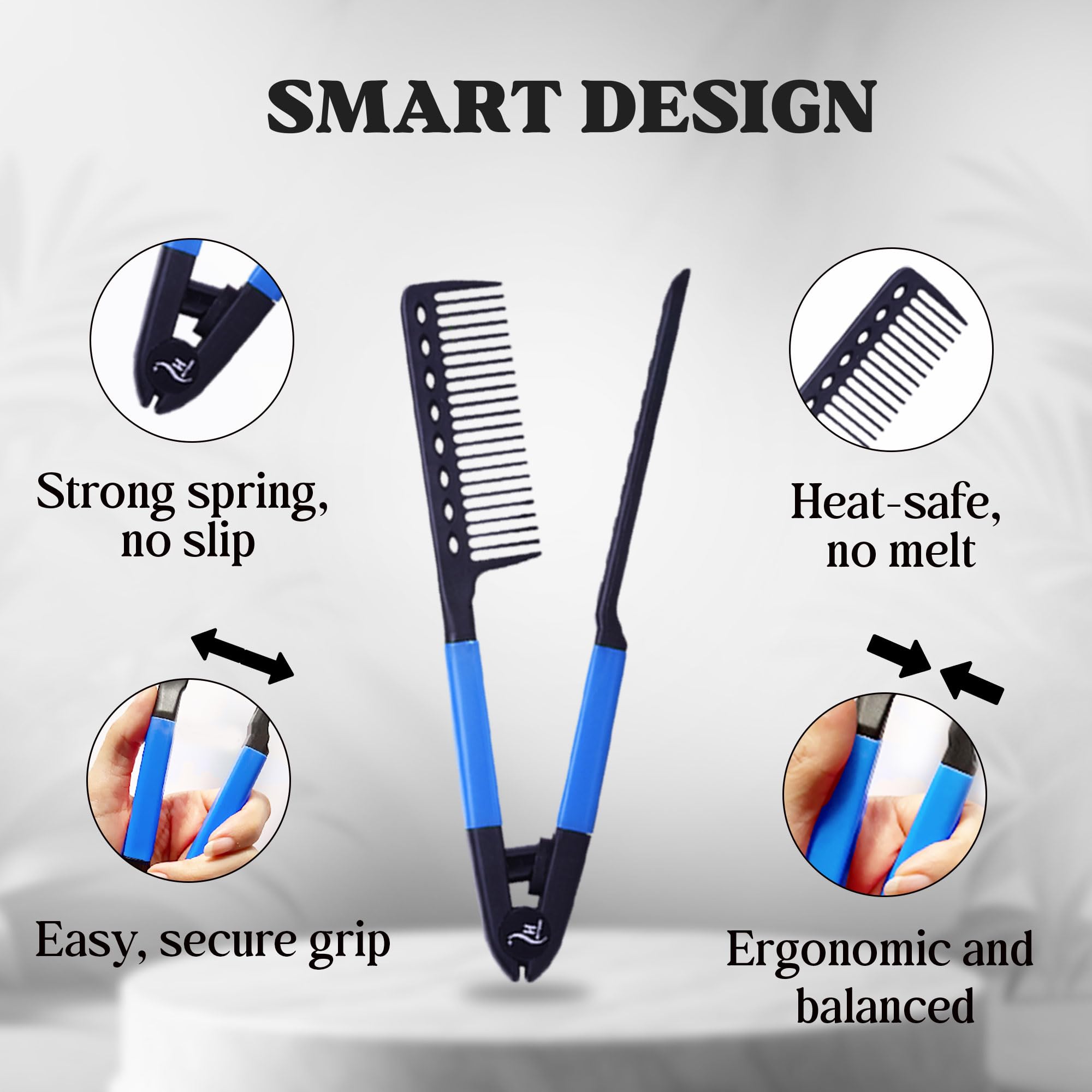 HerStyler straightening comb detangling action delivers knot-free prep for flat-iron styling