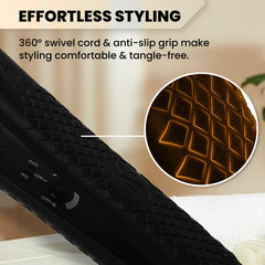 HerStyler Superstyler Onyx dual-voltage symbol indicates travel-ready styling anywhere