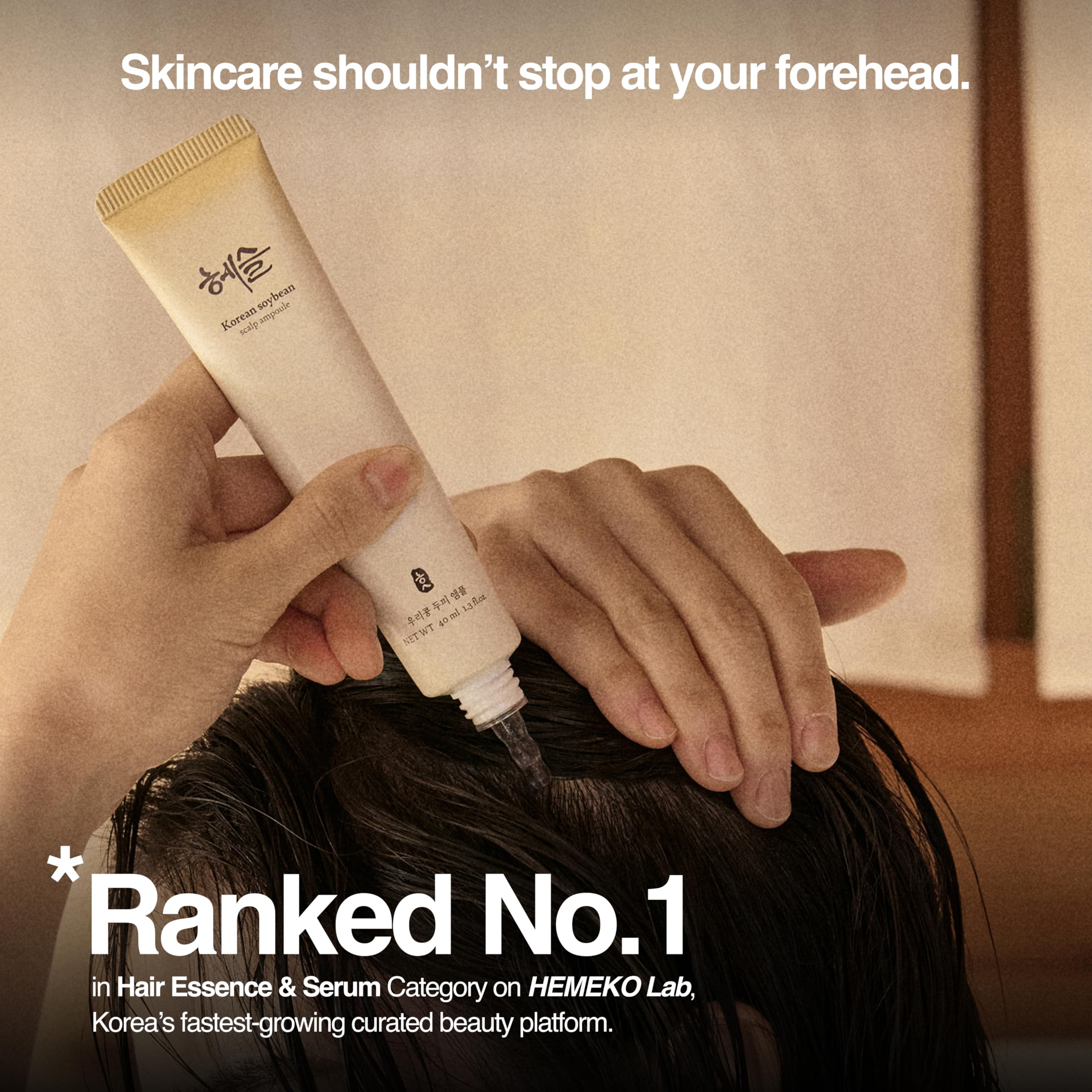 Hesul Scalp Ampoule application demonstrating easy precision dosing for targeted nourishment.