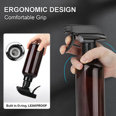 Hethyo leakproof cap 12oz brown spray bottle ensures secure storage on the go