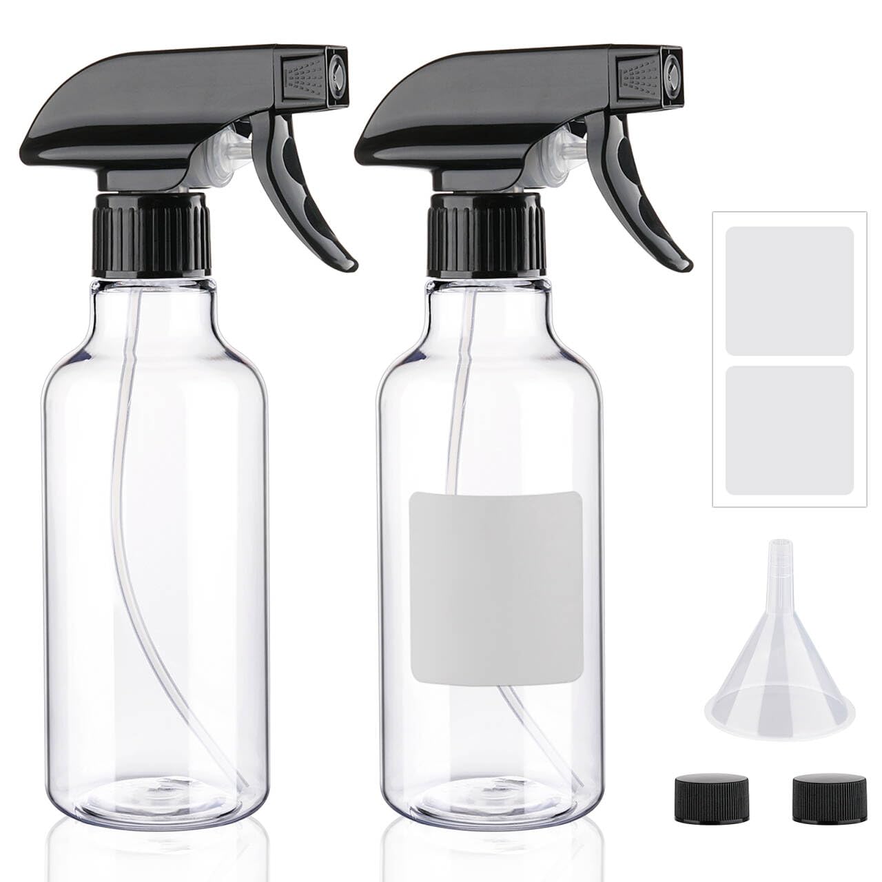 Hethyo 12oz heavy-duty square spray bottles for durable daily use in cleaning and gardening.