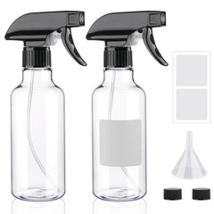Hethyo 12oz heavy-duty square spray bottles for durable daily use in cleaning and gardening.
