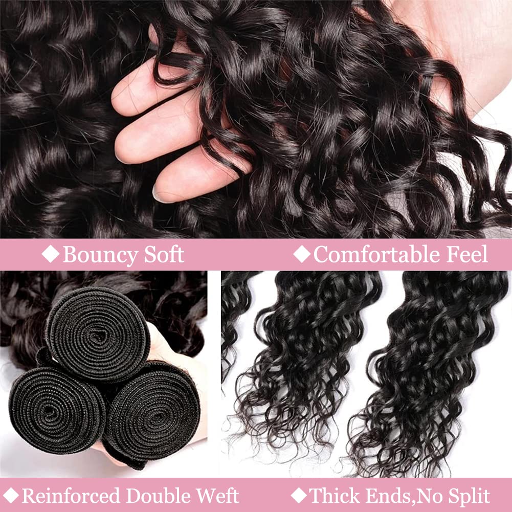 Hetnear Brazilian virgin hair deep wave shows soft, tangle-free texture for lasting fullness.