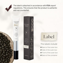 HEVEBLUE eye cream packaging shown with eco-friendly recycled materials