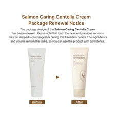 APPLICATION of HEVEBLUE Salmon Caring Centella Cream demonstrates soothing hydration