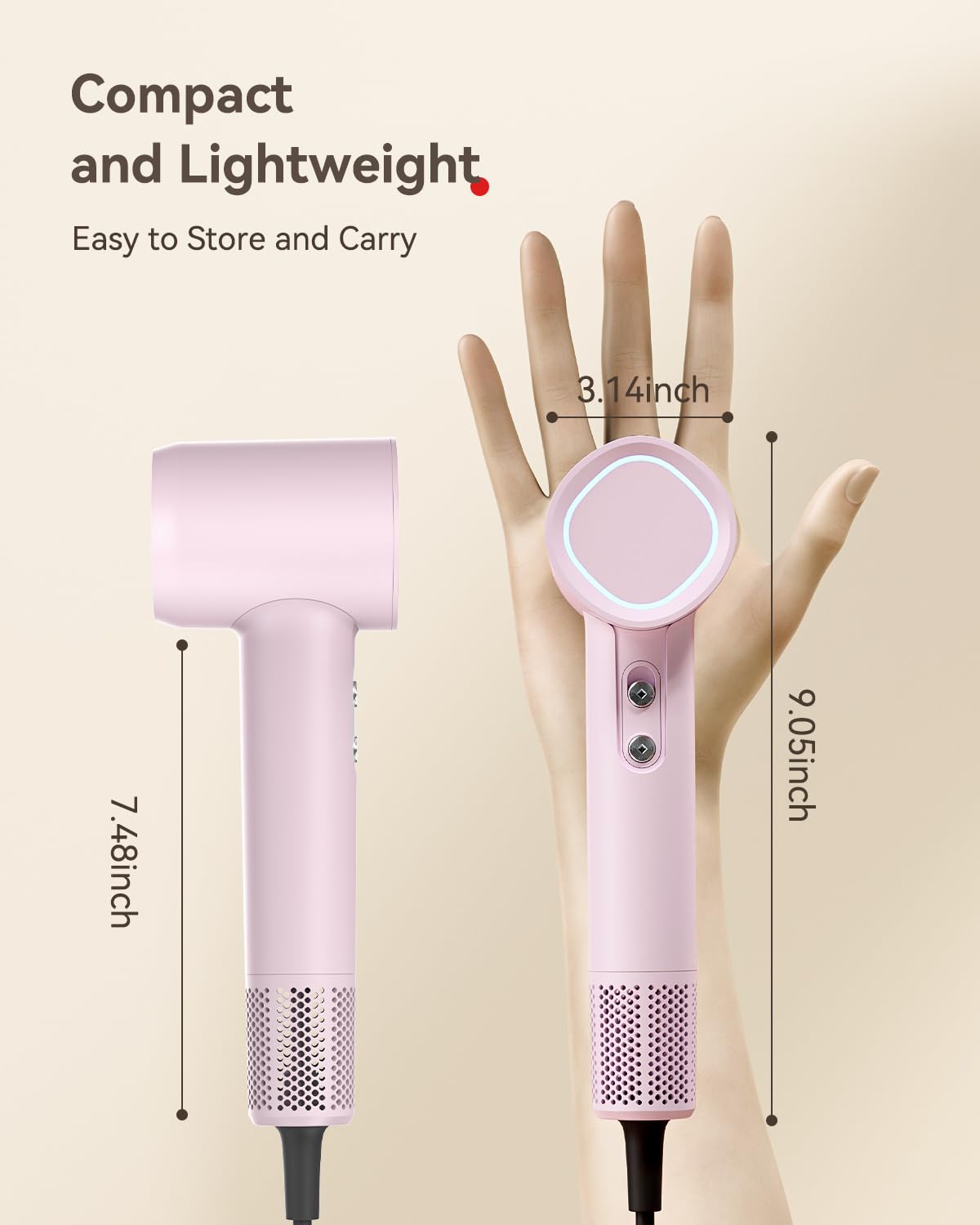 HEXTEK Hair Dryer ergonomic design reduces fatigue during long sessions.