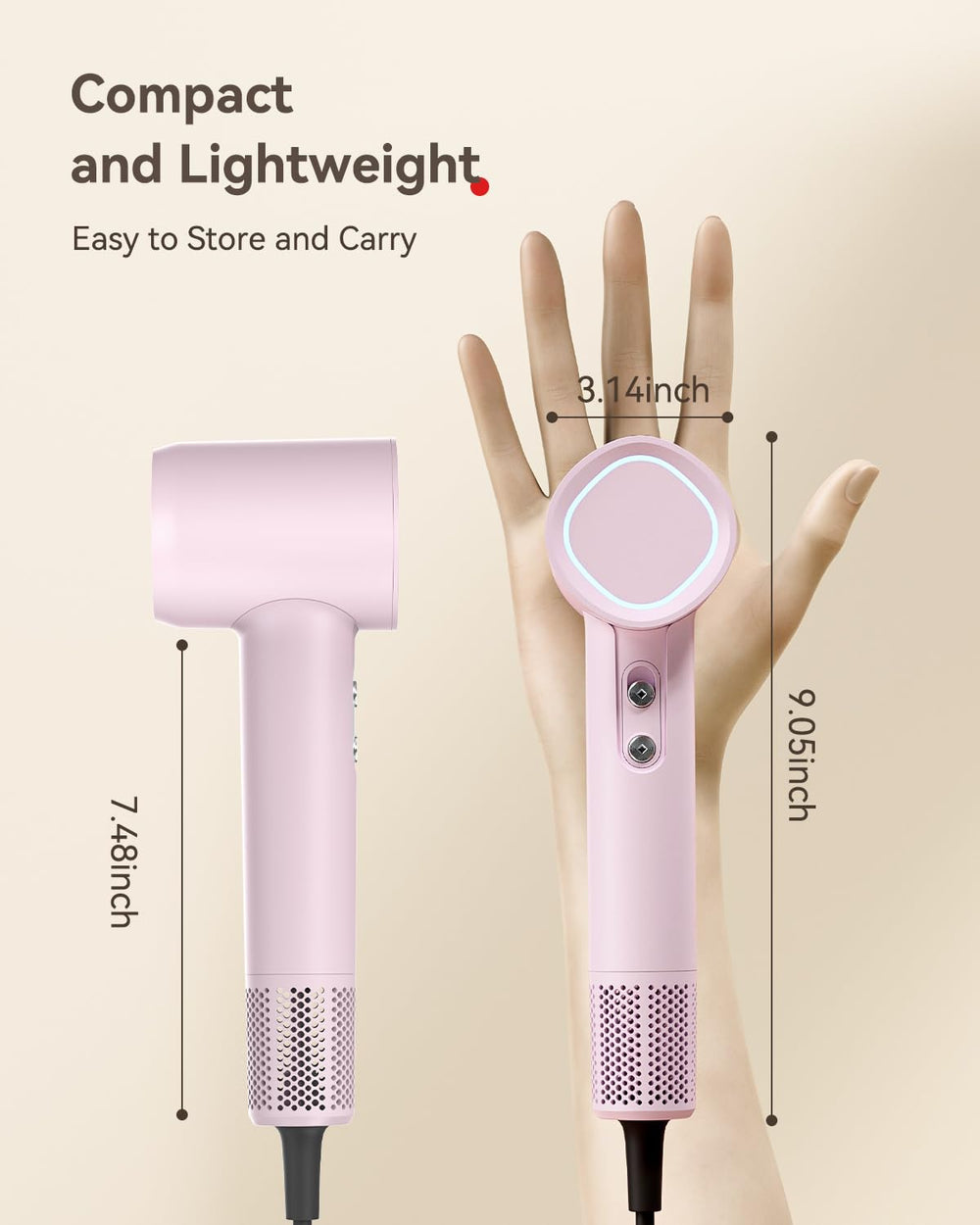 HEXTEK Hair Dryer ergonomic design reduces fatigue during long sessions.