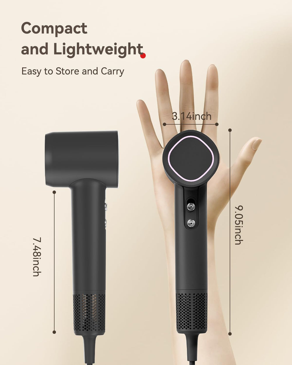 HEXTEK ergonomic handle provides comfortable, balanced use