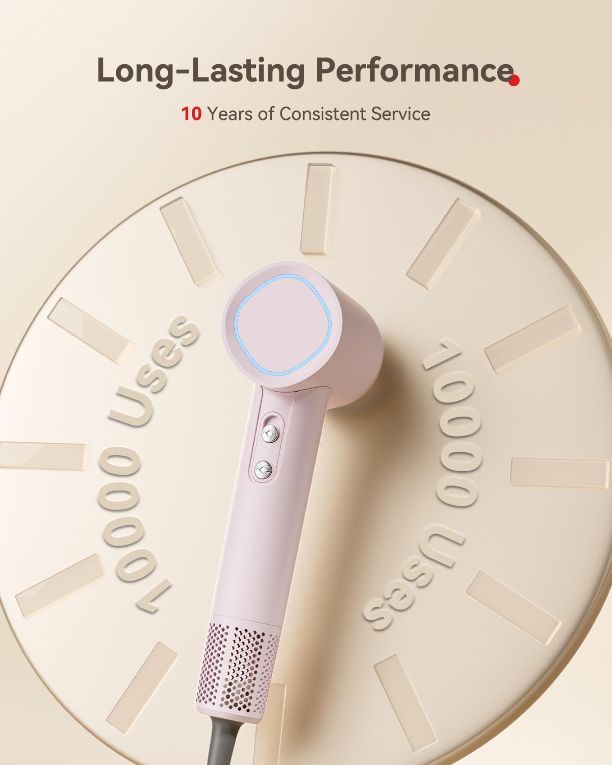 HEXTEK Hair Dryer three temperature settings for versatile styling.