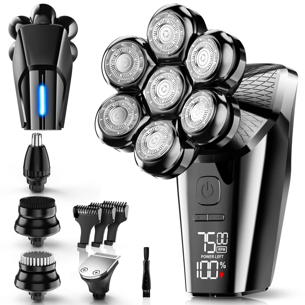 Hexus head shaver with floating heads close-up showing contour-following performance