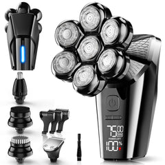 Hexus head shaver with floating heads close-up showing contour-following performance