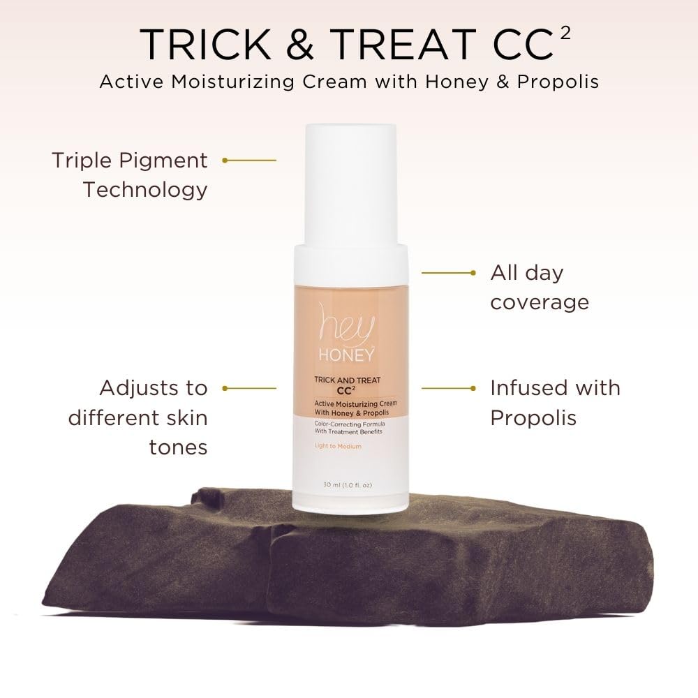 Hey Honey CC Cream SPF 46 offers sun protection with a breathable finish.