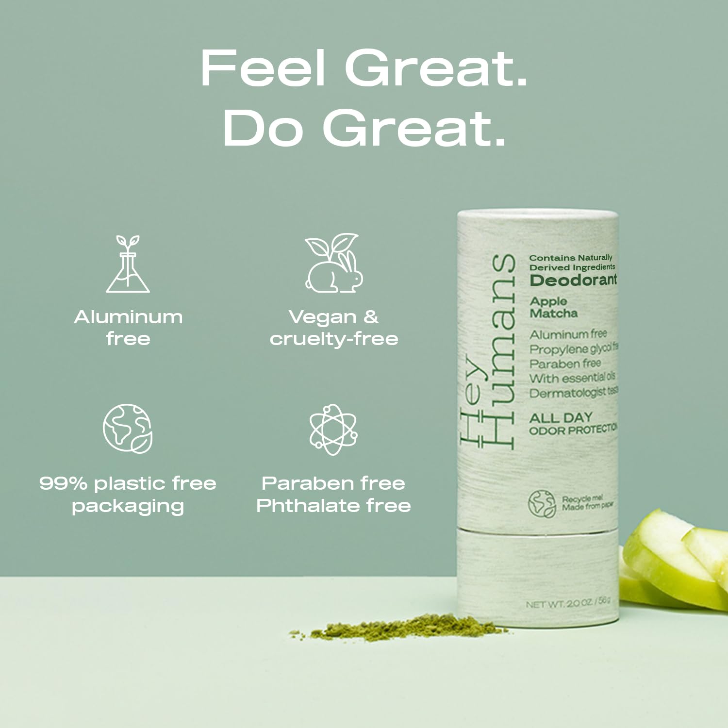 Hey Humans deodorant stick application close-up for smooth, all-day odor control