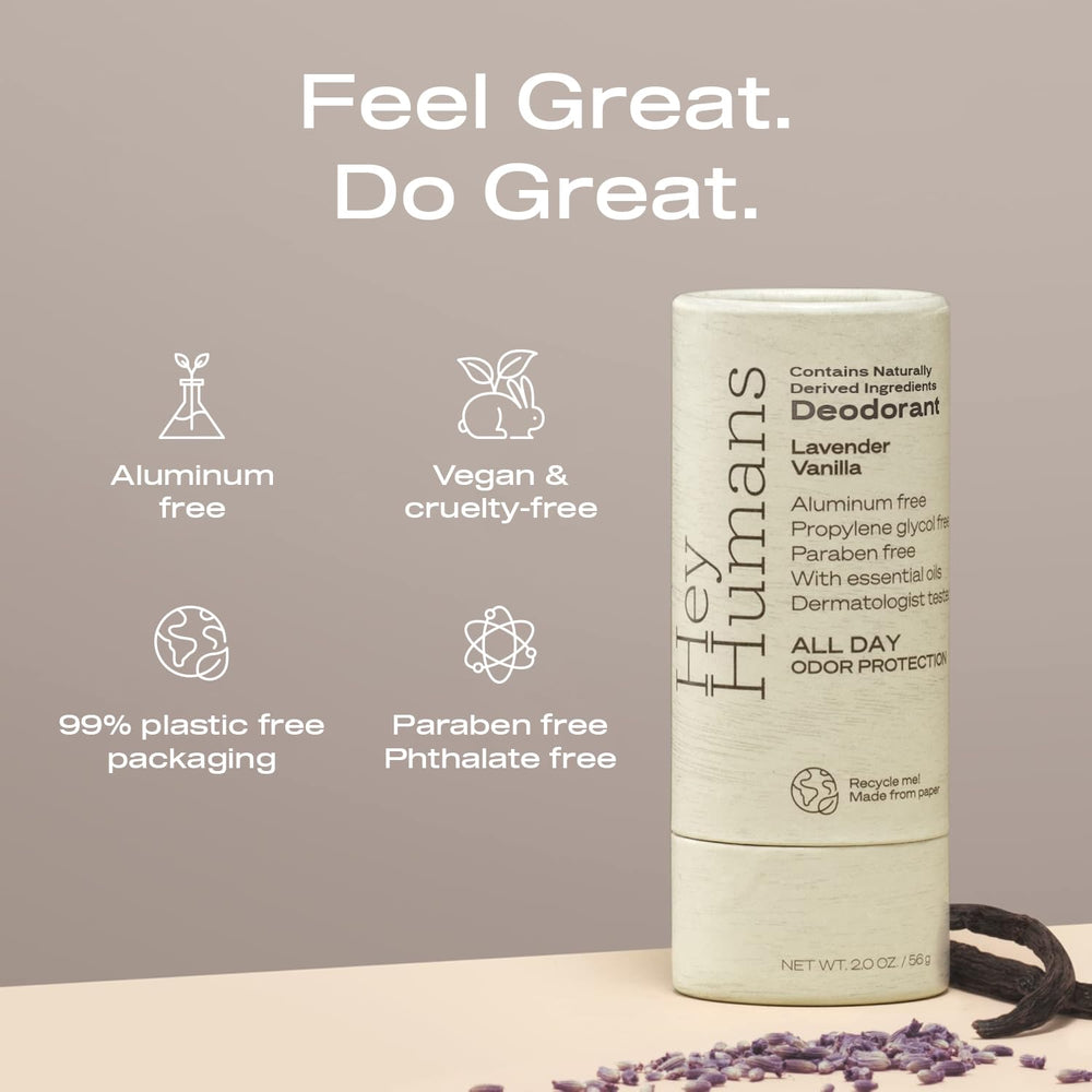 Hey Humans deodorant arrowroot powder close-up highlights sweat absorption.